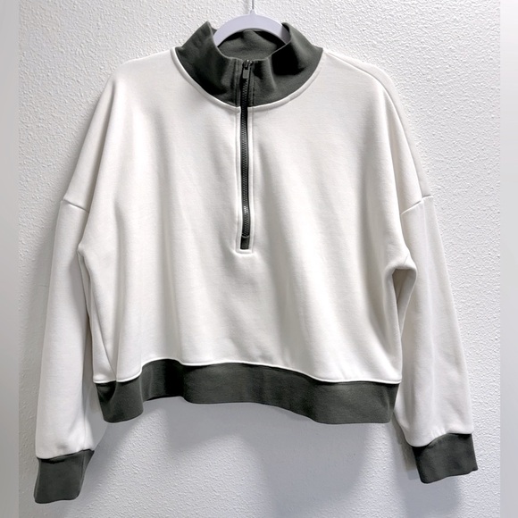 Fabletics Catarina Mock Neck Half Zip Pullover Sweatshirt Cropped Sweater XL - Picture 3 of 11
